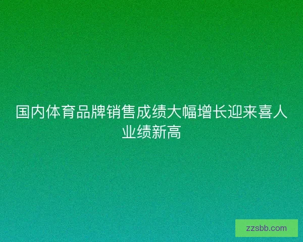 国内体育品牌销售成绩大幅增长迎来喜人业绩新高